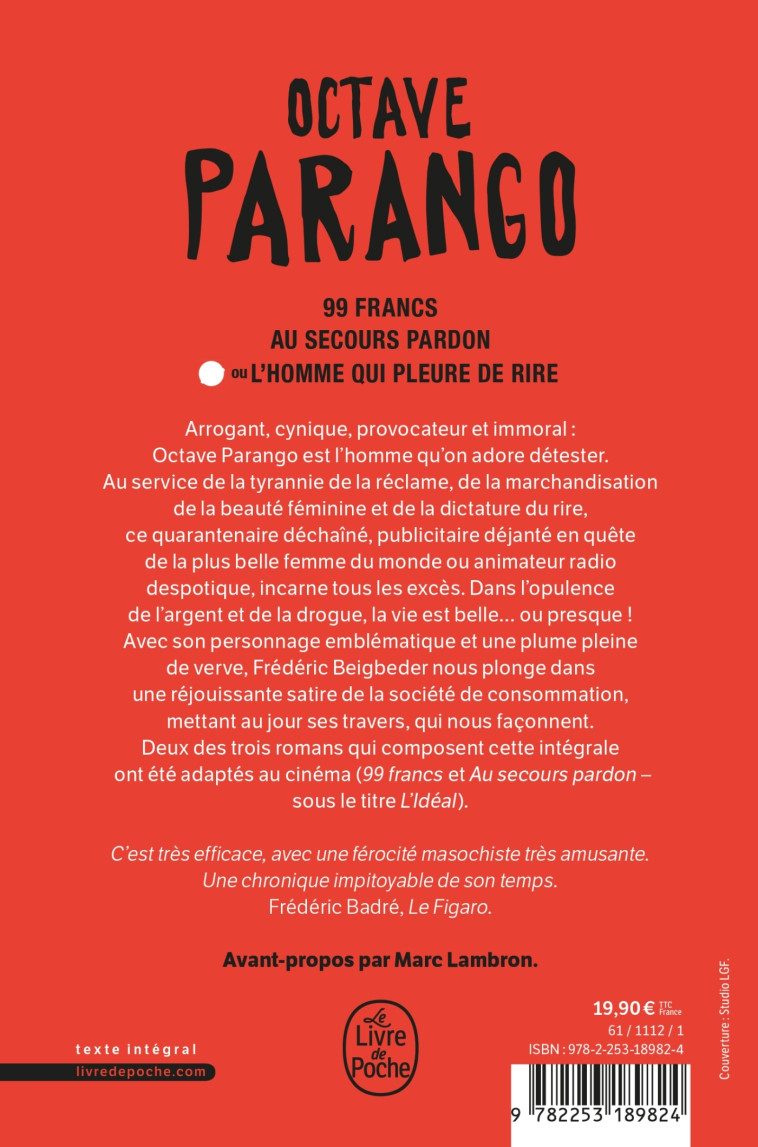 La Trilogie Octave Parango - Frédéric Beigbeder - LGF