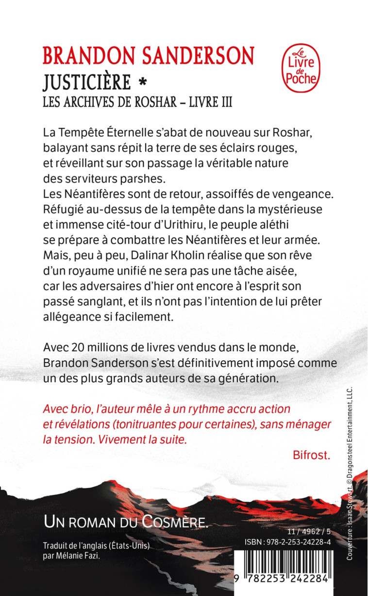 Justicière, Volume 1  (Les Archives de Roshar, Tome 3) - Brandon Sanderson - LGF