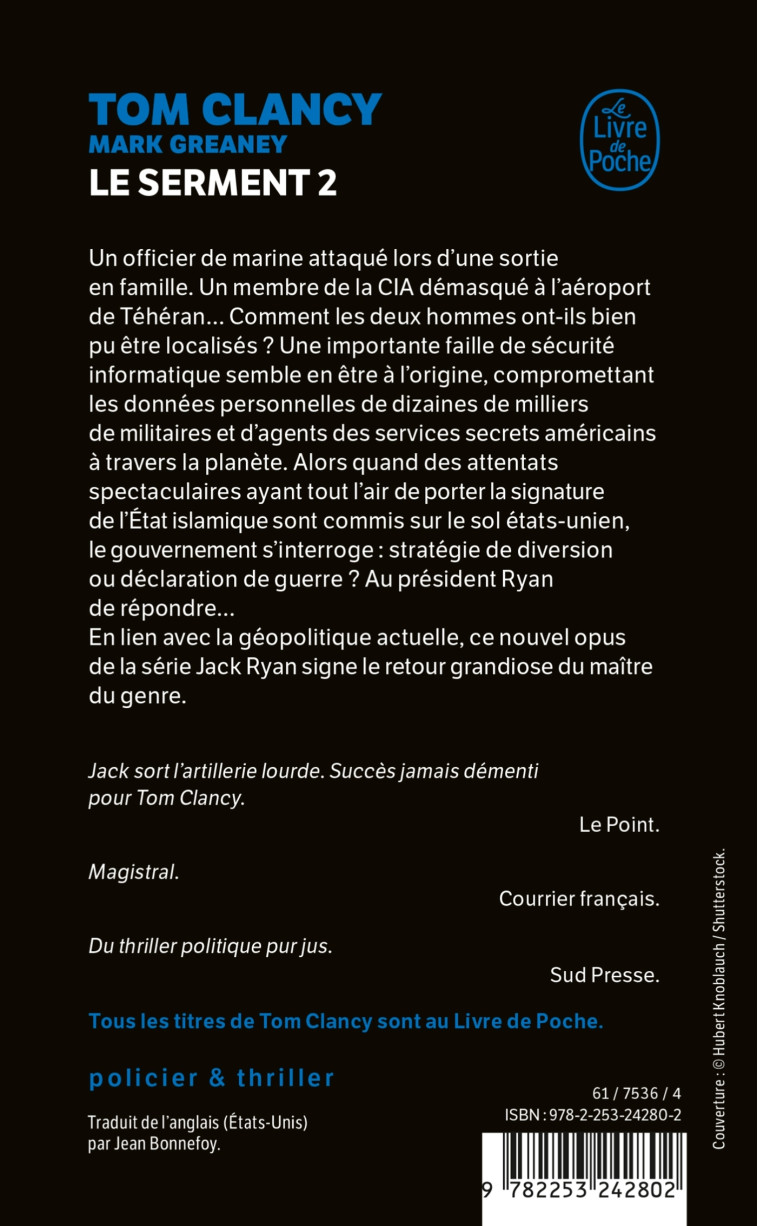 Le Serment tome 2 - Tom Clancy - LGF