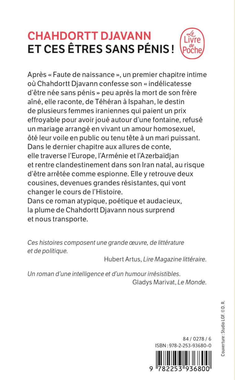 Et ces êtres sans pénis ! - Chahdortt Djavann - LGF