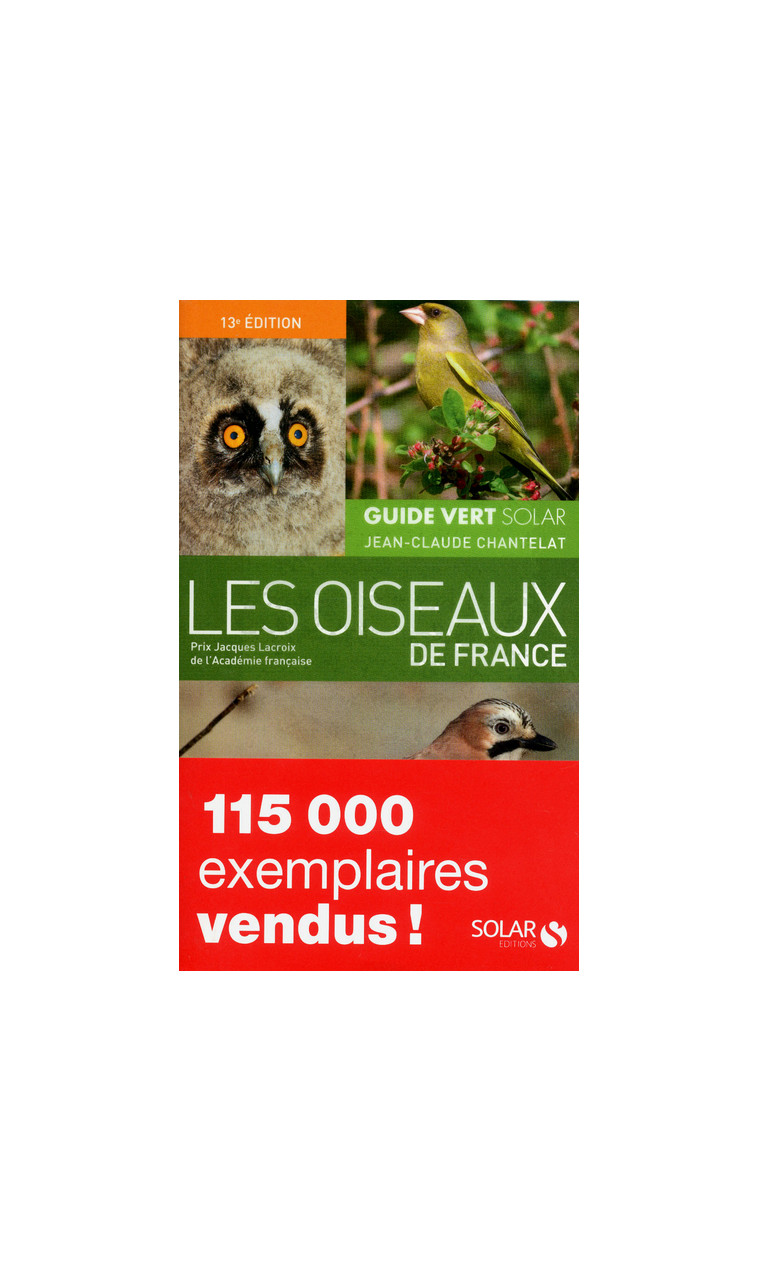 Guide vert des oiseaux de France NE - Jean-Claude Chantelat - SOLAR