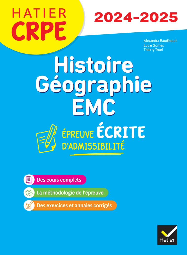 Histoire-Géographie-EMC- CRPE 2024-2025 - Epreuve écrite d'admissibilité - Alexandra Baudinault - HATIER