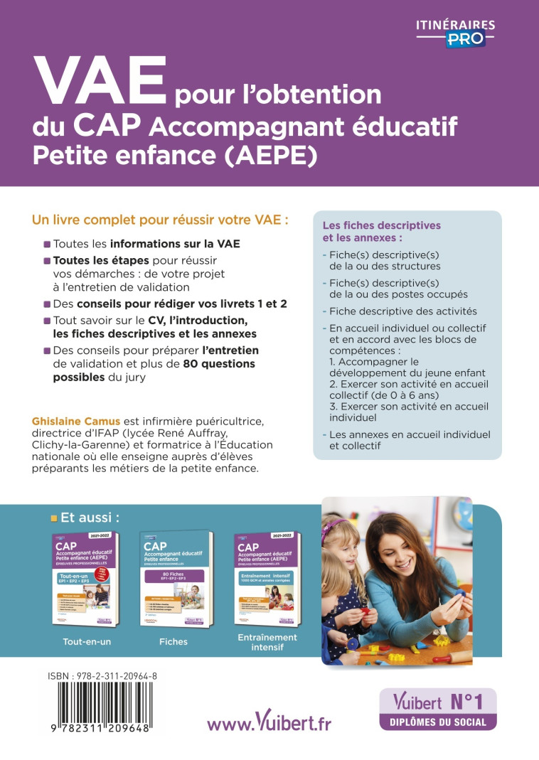 VAE pour l'obtention du CAP Accompagnant éducatif Petite enfance - AEPE - Ghislaine Camus - VUIBERT