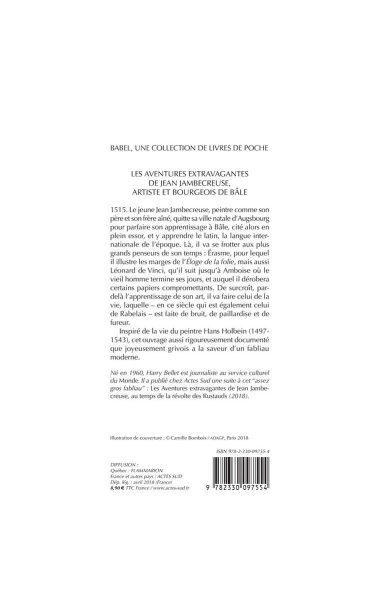 Les Aventures extravagantes de Jean Jambecreuse, artiste et bourgeois de Bâle - Harry Bellet - ACTES SUD