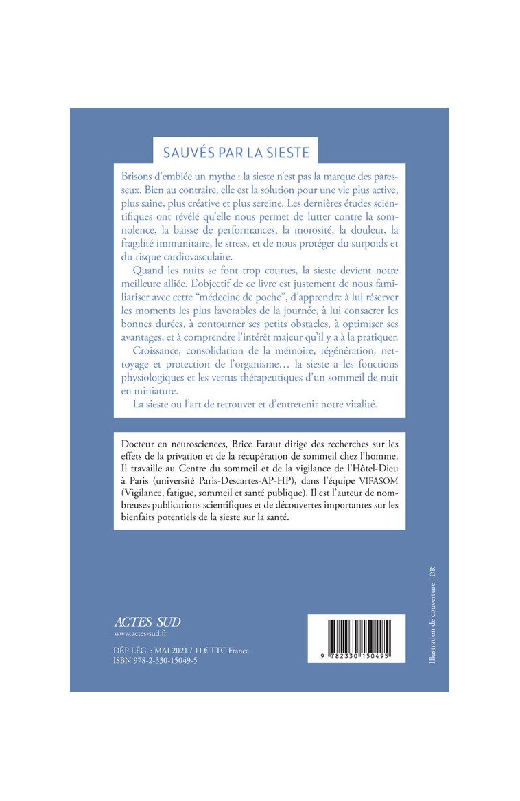 Sauvés par la sieste - Brice Faraut - ACTES SUD