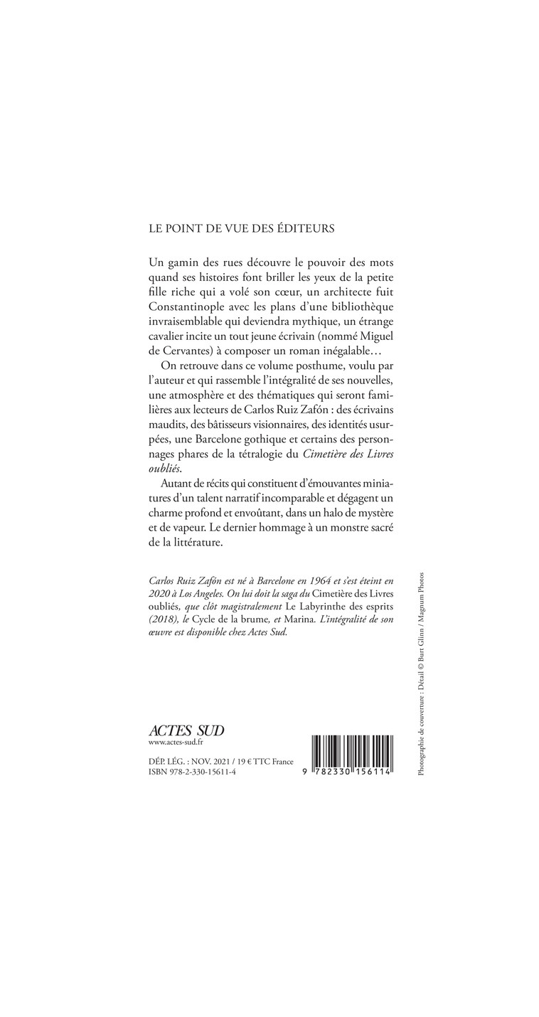 La Ville de vapeur - Carlos Ruiz Zafón - ACTES SUD