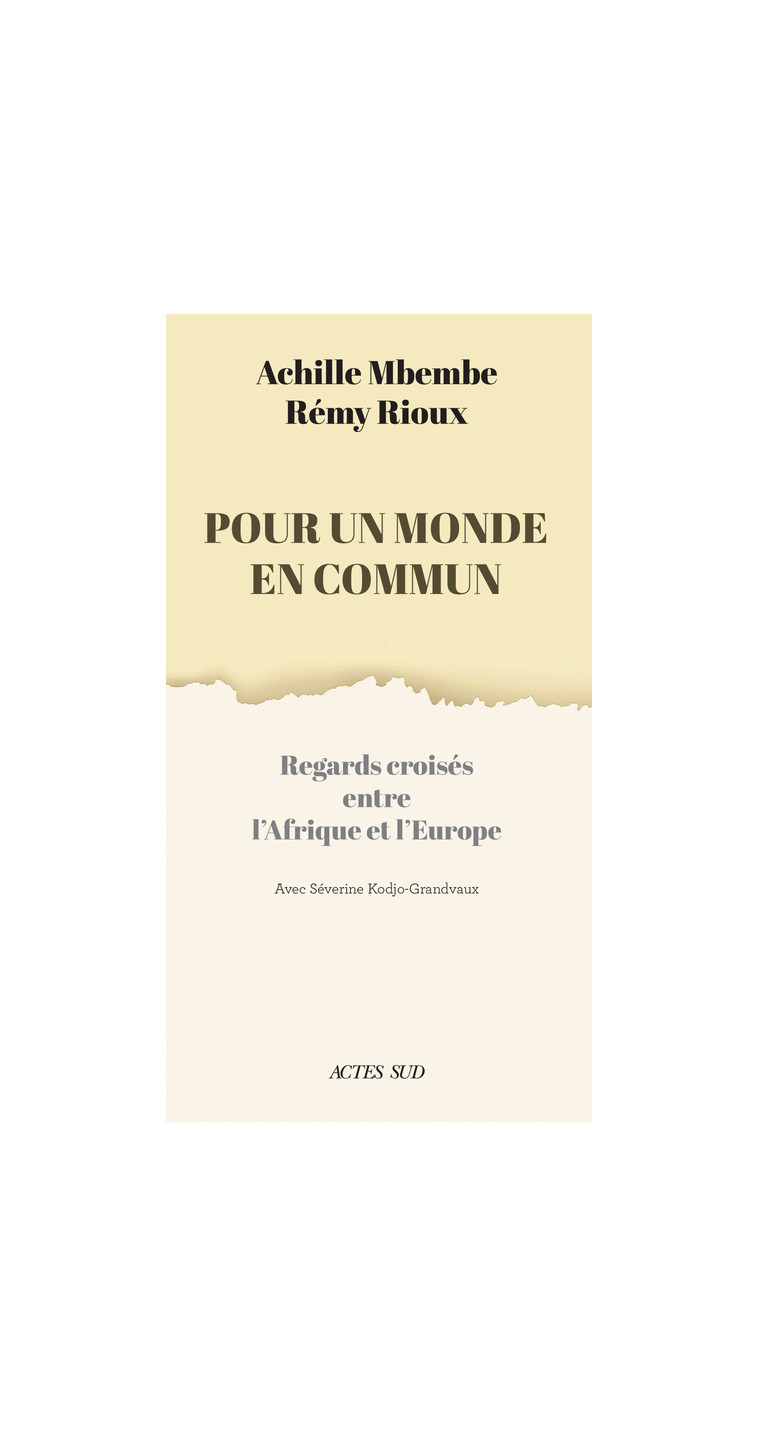 Pour un monde en commun - Achille Mbembe - ACTES SUD