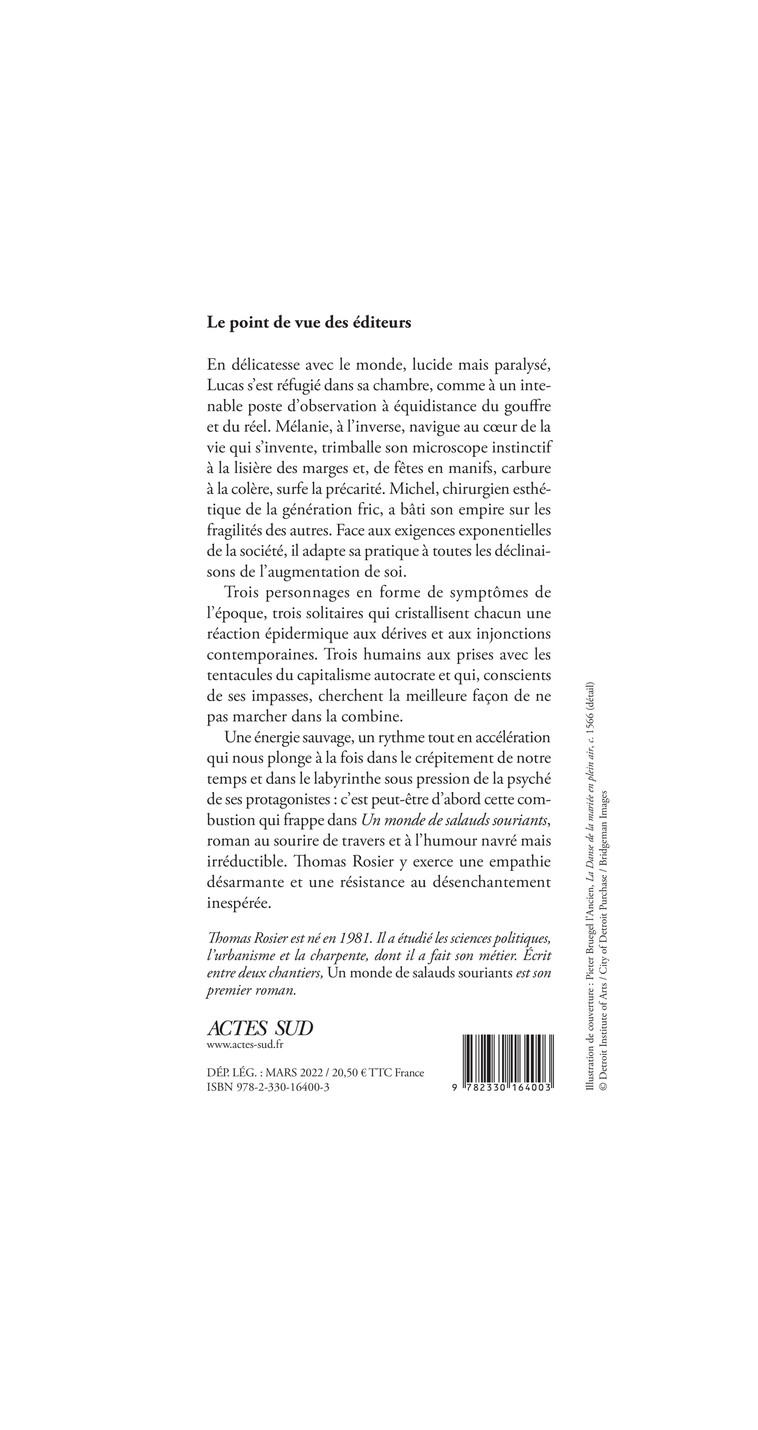 Un monde de salauds souriants - Thomas Rosier - ACTES SUD