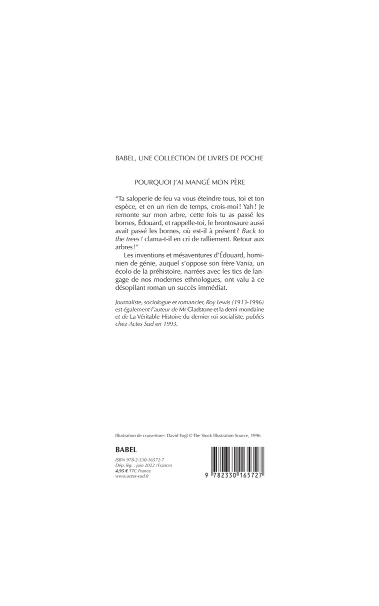 Pourquoi j'ai mangé mon père - Roy Lewis - ACTES SUD