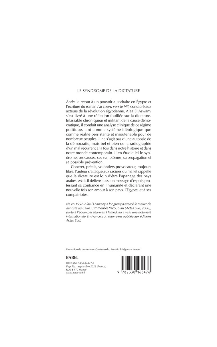 Le Syndrome de la dictature - Alaa El aswany - ACTES SUD