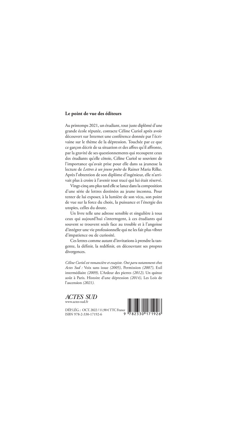 Prendre la tangente - Céline Curiol - ACTES SUD