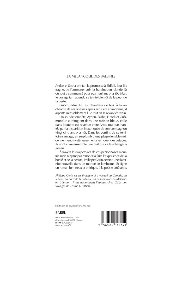 La Mélancolie des baleines - Philippe Gerin - ACTES SUD