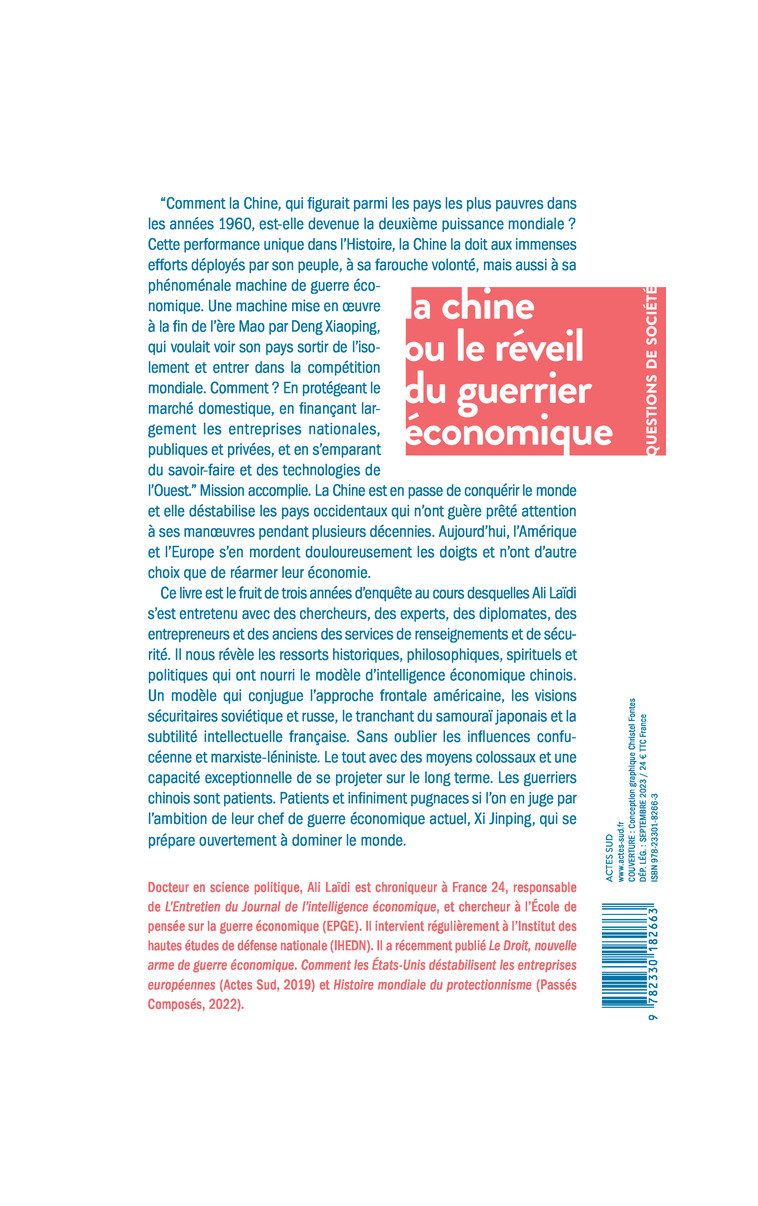 La Chine ou le réveil du guerrier économique - Ali Laïdi - ACTES SUD