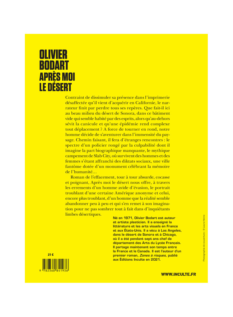 Après moi le désert - Olivier Bodart - INCULTEDERMARGE