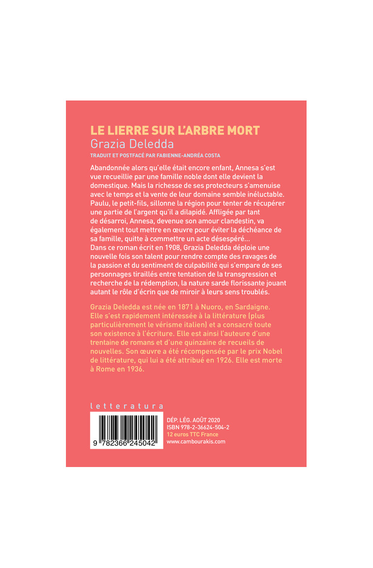 Le lierre sur l'arbre mort - Grazia Deledda - CAMBOURAKIS