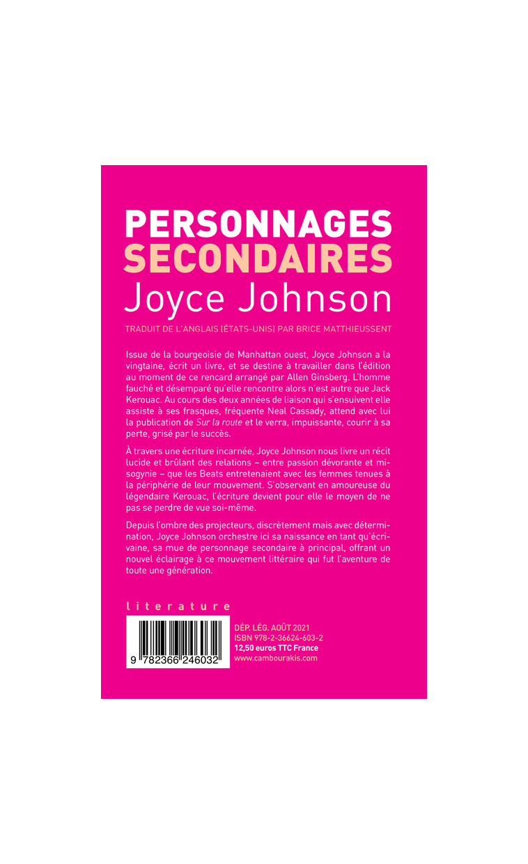 Personnages secondaires - Joyce Johnson - CAMBOURAKIS