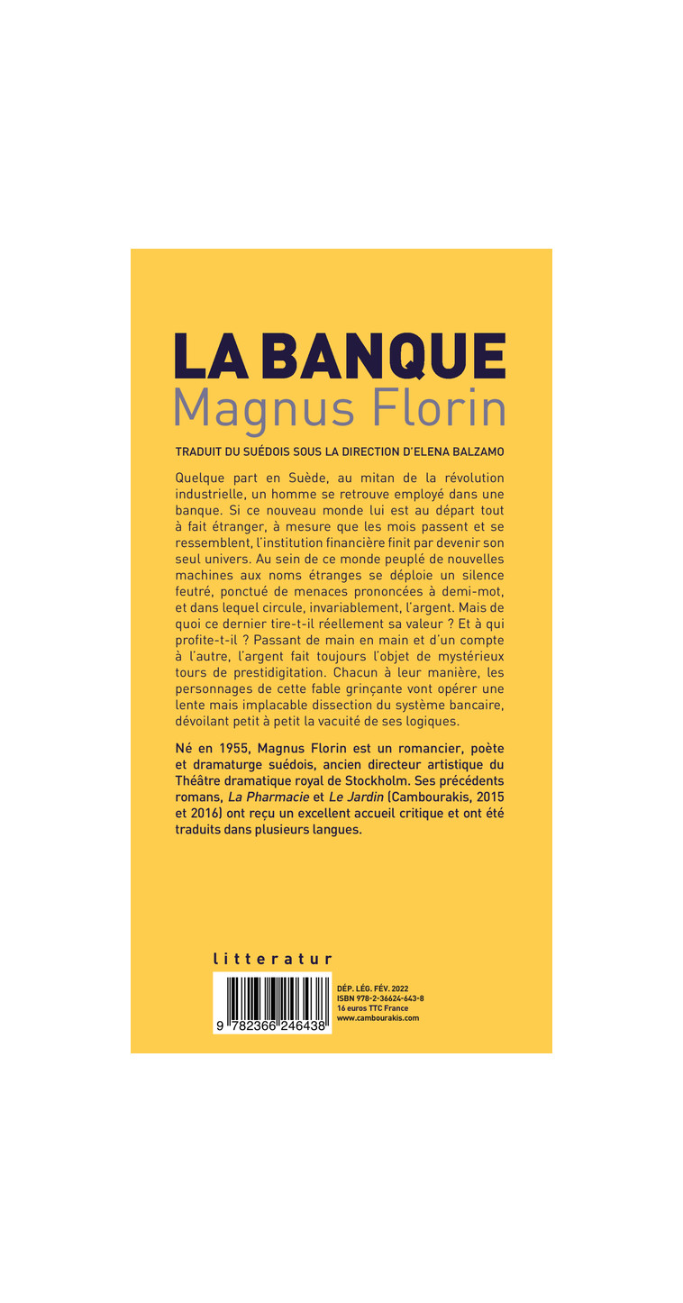 La banque - Magnus Florin - CAMBOURAKIS