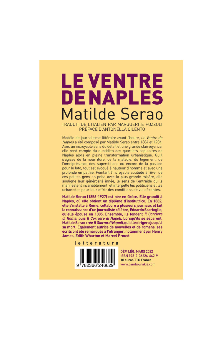 Le Ventre de Naples - Matilde Serao - CAMBOURAKIS