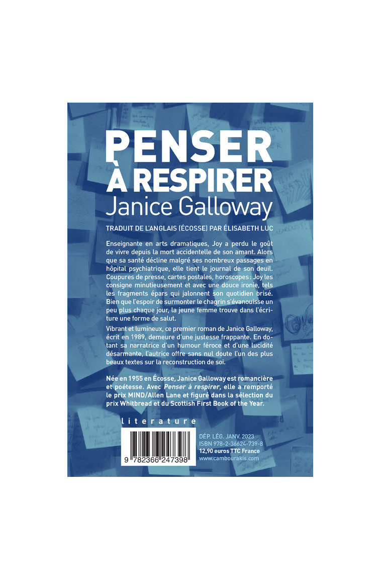 Penser à respirer - Janice Galloway - CAMBOURAKIS