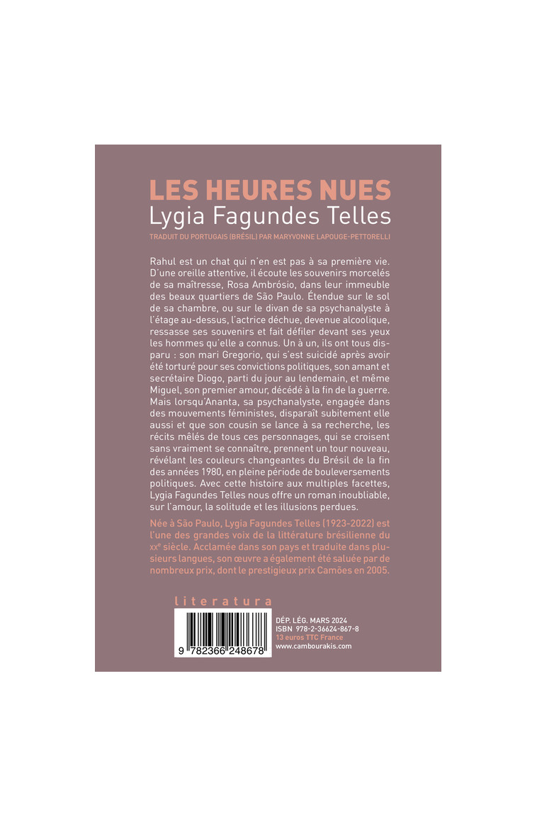 Les Heures nues - Lygia Fagundes Telles - CAMBOURAKIS