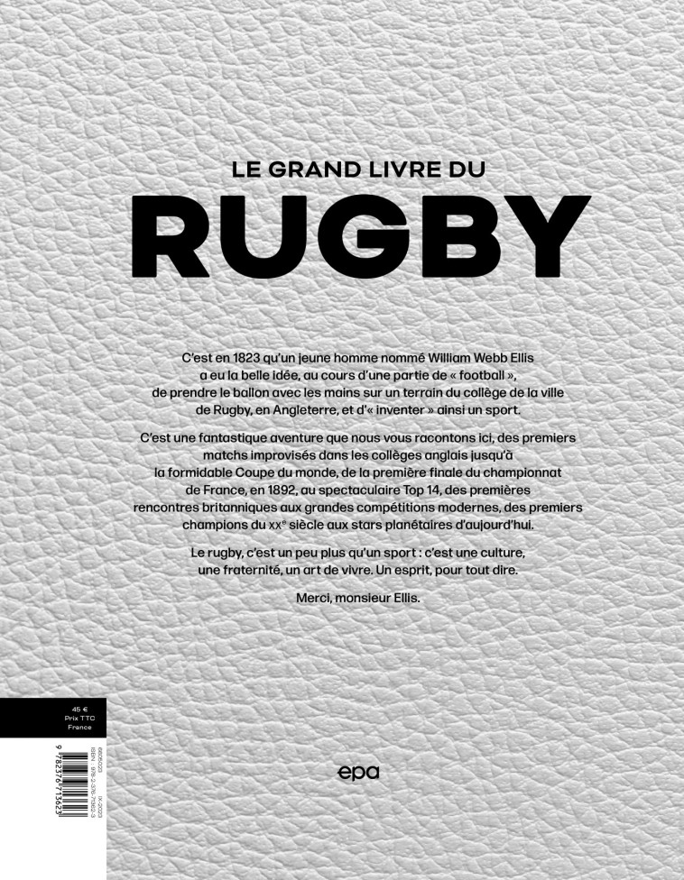 Le grand livre du Rugby - Jérôme Bureau - EPA