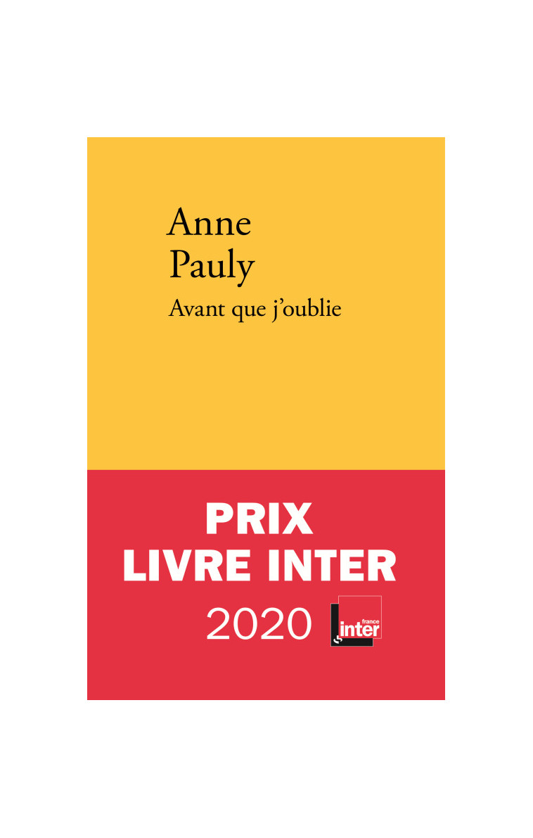 Avant que j'oublie - Anne PAULY - VERDIER