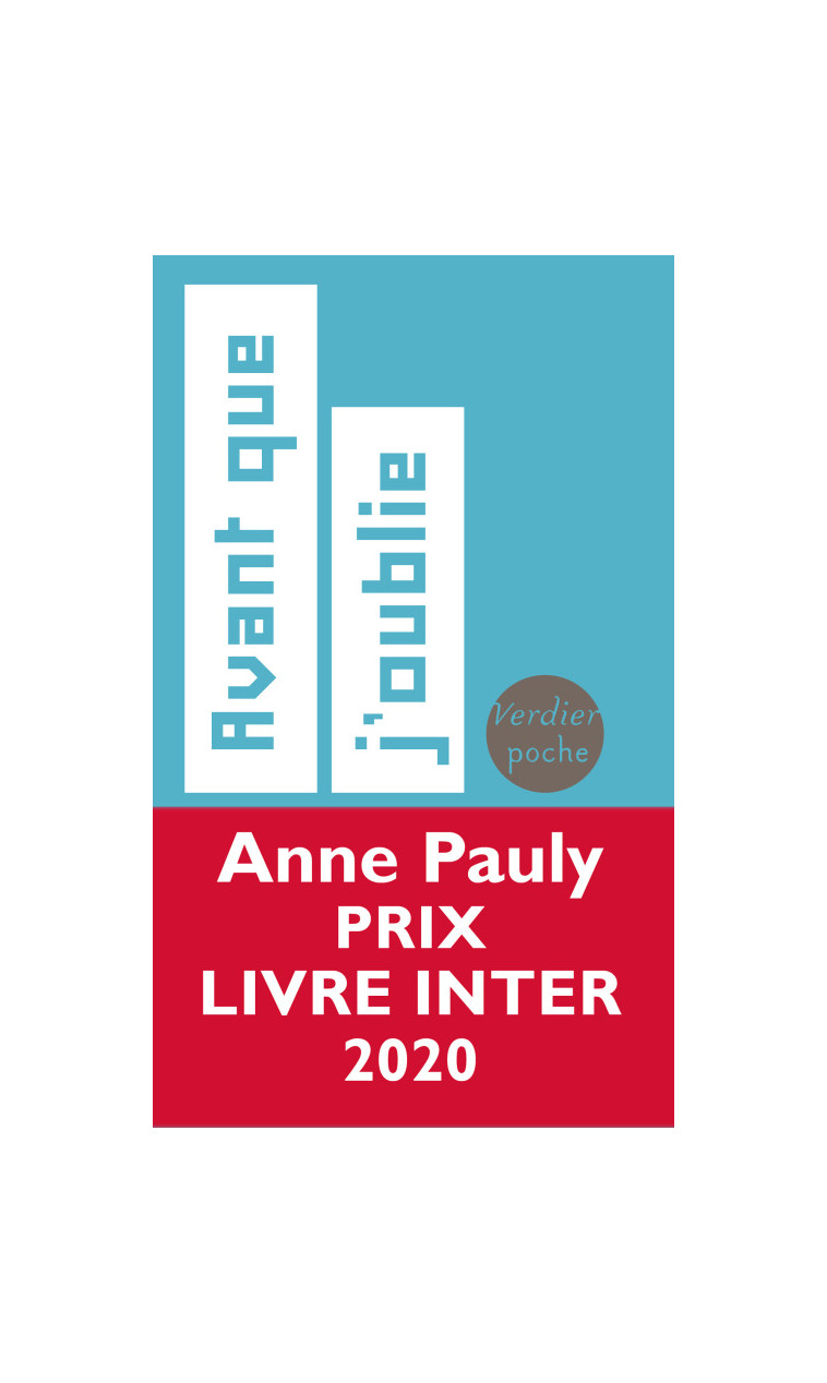 Avant que j'oublie - Anne PAULY - VERDIER