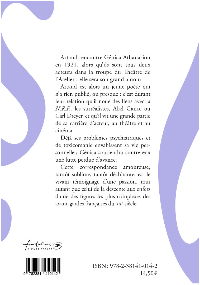 Lettres à Génica Athanasiou - Antonin ARTAUD - SILLAGE