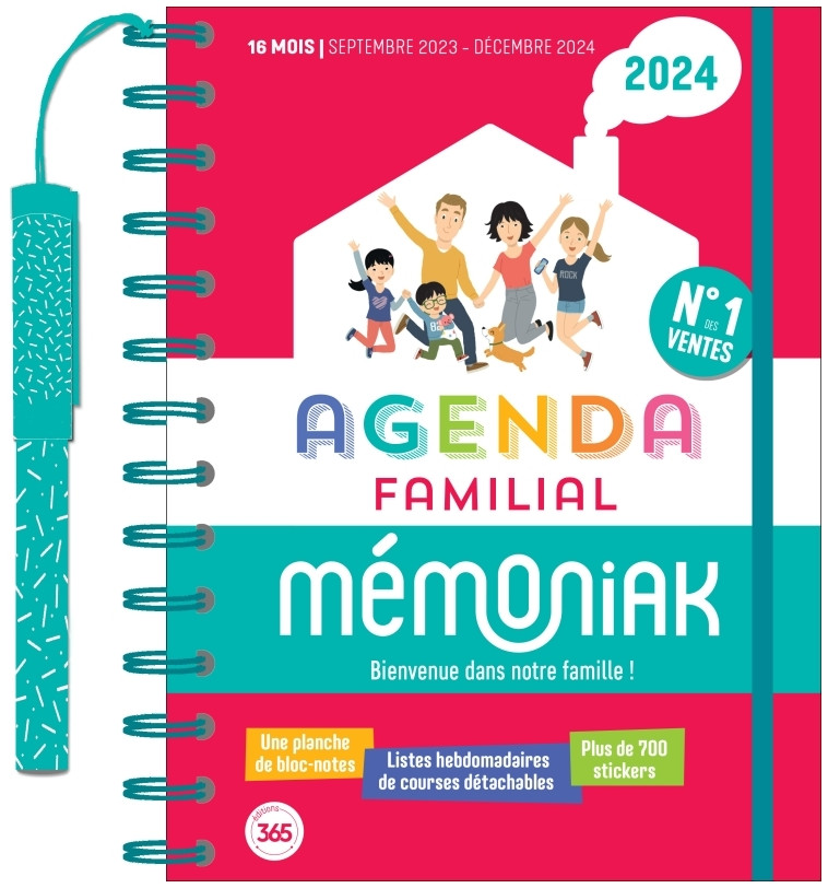 Agenda familial Mémoniak, sept. 2023 - déc. 2024 -  Nesk - 365 PARIS