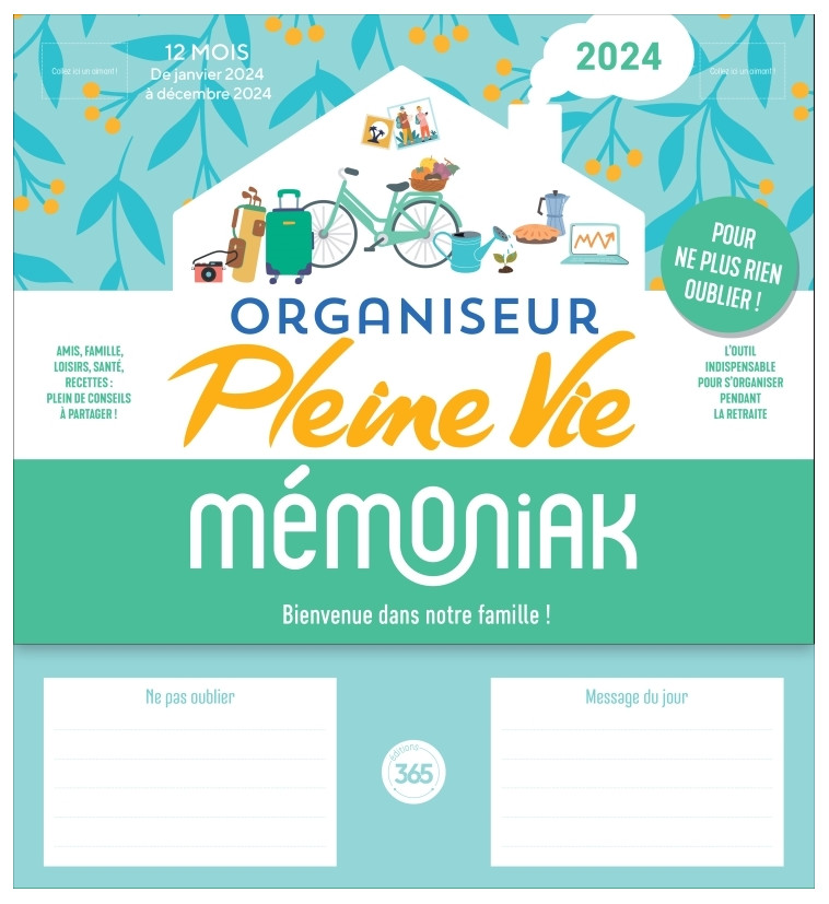 Organiseur Pleine Vie Mémoniak 2024, janvier à décembre 2024 -  Pleine Vie - 365 PARIS