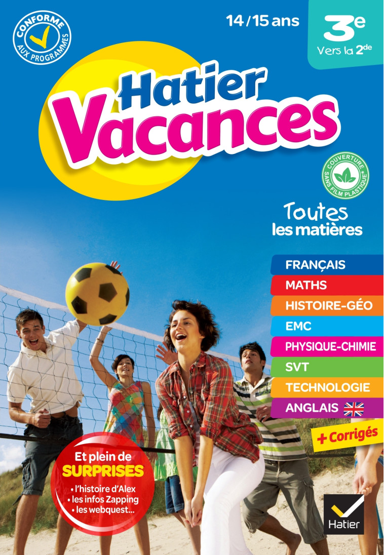 Cahier de vacances 2023 de la 3e vers la 2de -   - HATIER