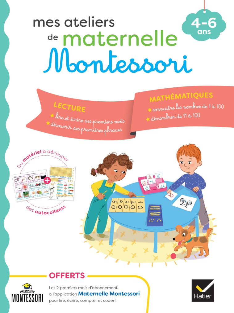 Mes ateliers de maternelle Montessori Lecture-Mathématiques 4-6 ans - Sophie Tovagliari - HATIER