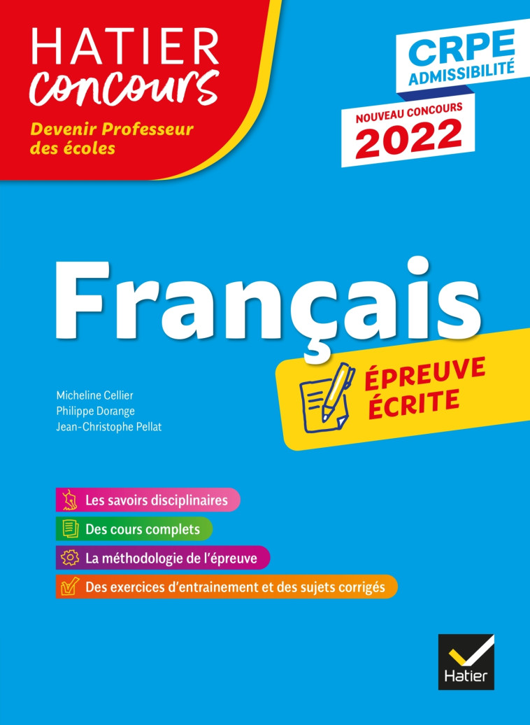 Français - CRPE 2022 - Epreuve écrite d'admissibilité - Philippe Dorange - HATIER