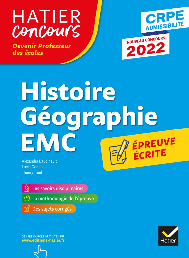 Histoire-Géographie-EMC- CRPE 2022 - Epreuve écrite d'admissibilité - Lucie Gomes - HATIER