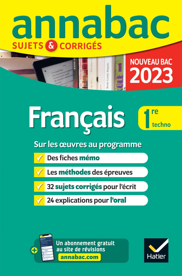 Annales du bac Annabac 2023 Français 1re technologique -   - HATIER