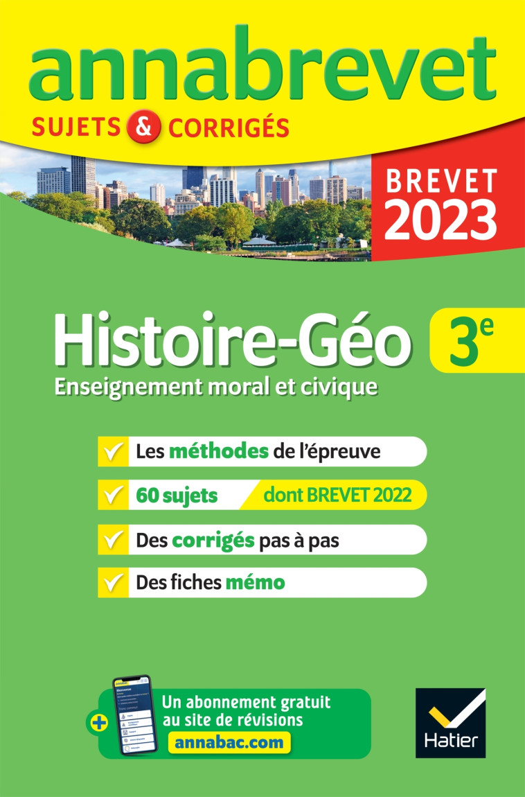 Annales du brevet Annabrevet 2023 Histoire-géographie EMC 3e - Christophe Clavel - HATIER