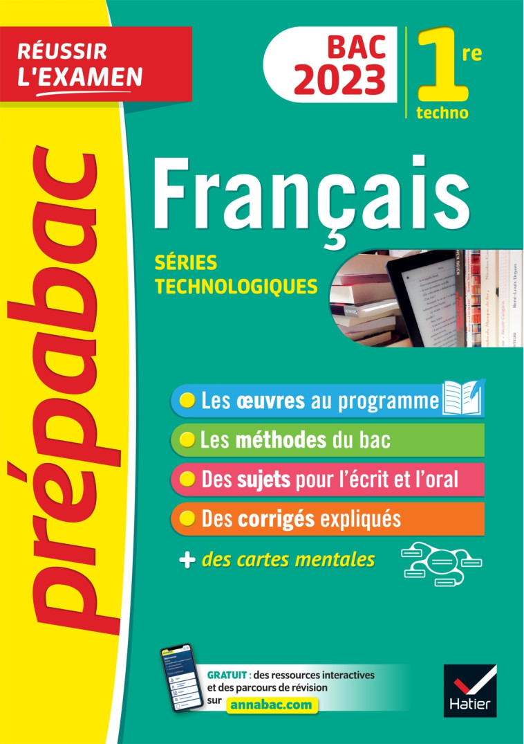 Prépabac Français 1re technologique - Bac de français 2023 (écrit & oral) - Hélène Bernard - HATIER