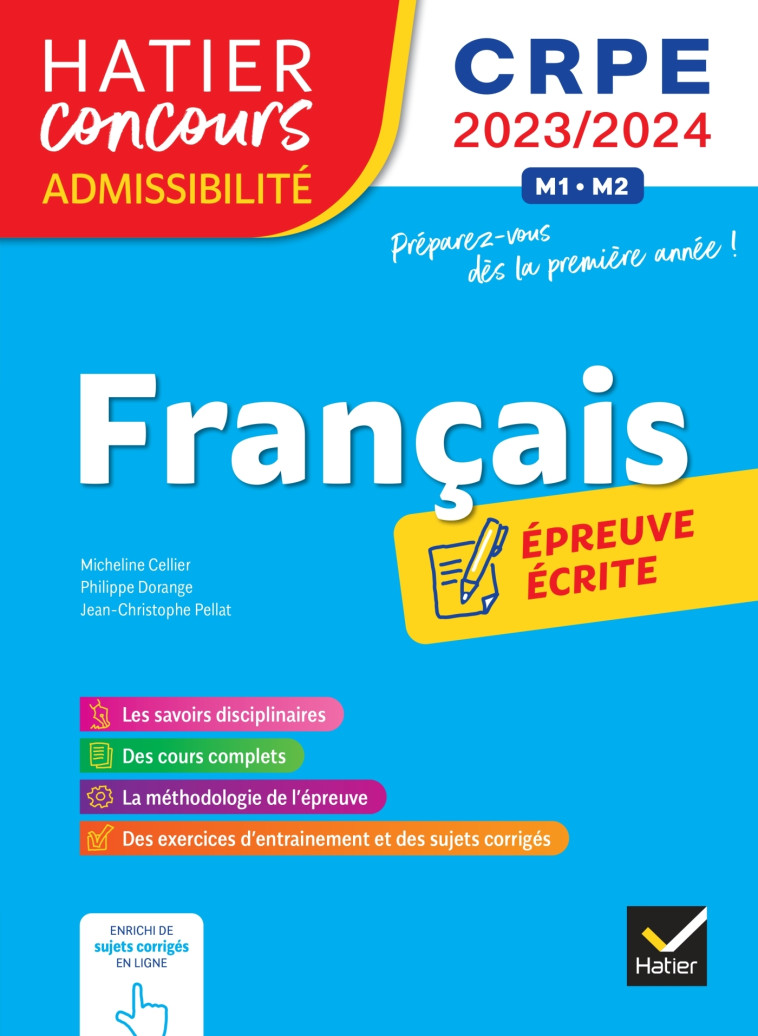 Français - CRPE 2023-2024 - Epreuve écrite d'admissibilité - Philippe Dorange - HATIER