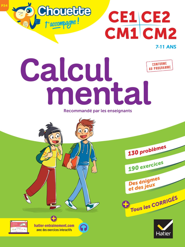 Chouette - Calcul mental CE1/CE2/CM1/CM2 - Lydie Treffort - HATIER