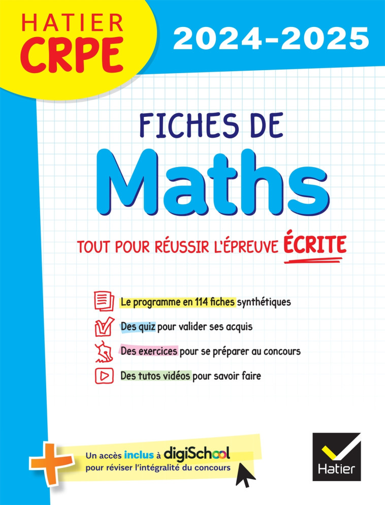 Hatier CRPE -  Fiches de Maths - Epreuve écrite 2024/2025 - Michel Mante - HATIER