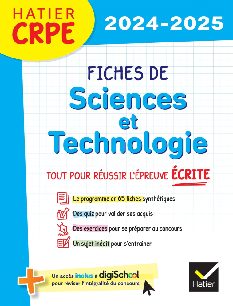 Hatier CRPE -  Fiches de Sciences et Technologie - Epreuve écrite 2024/2025 - Cécile Laruelle-Detroussel - HATIER