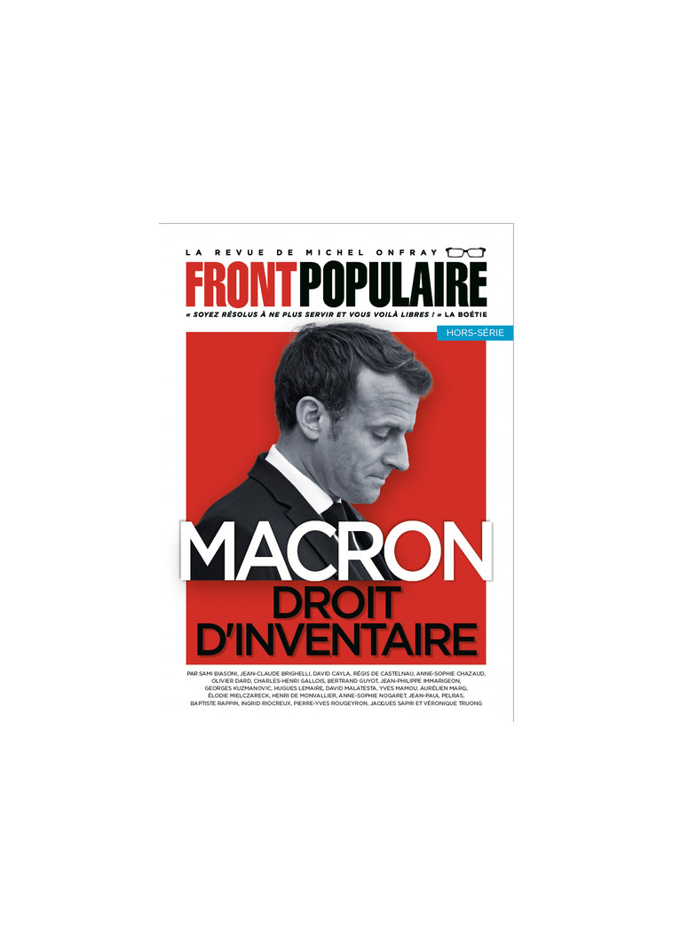 Front Populaire - Hors-série - Macron, droit d'inventaire - Michel Onfray - DU PLENITRE