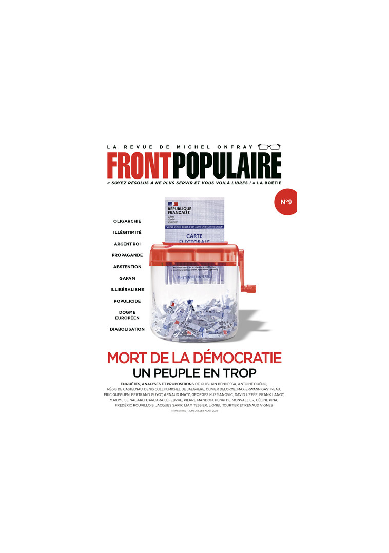 Front Populaire - N° 9 Mort de la démocratie. Un peuple en trop -  Collectif - DU PLENITRE