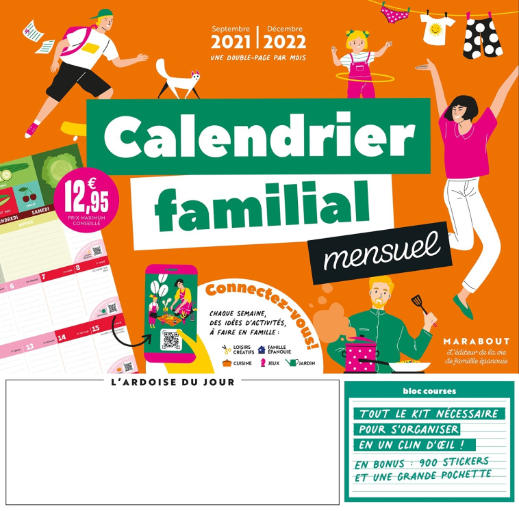 Calendrier familial mensuel 2021-2022 - XXX - MARABOUT