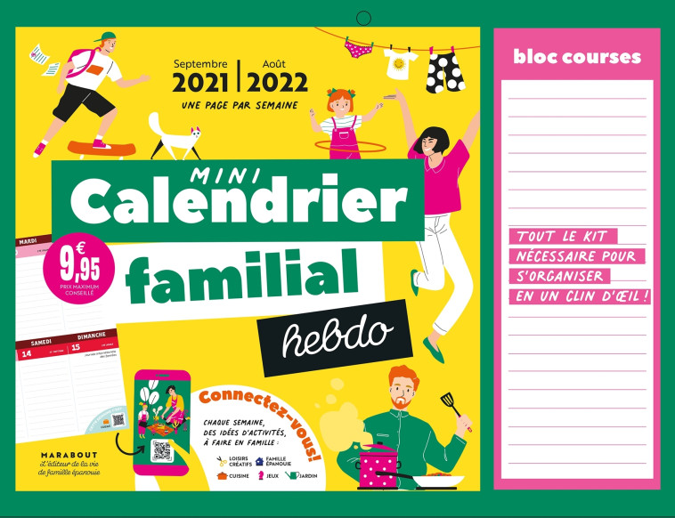 Mini calendrier familial hebdo 2021-2022 -  Collectif - MARABOUT