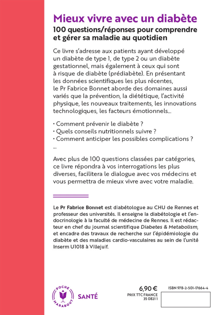 Mieux vivre avec un diabète - Fabrice Bonnet - MARABOUT