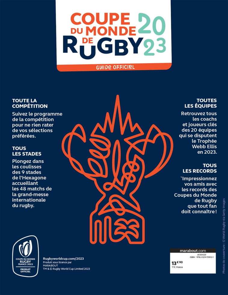 Coupe du monde de rugby 2023 - Guide officiel -   - MARABOUT