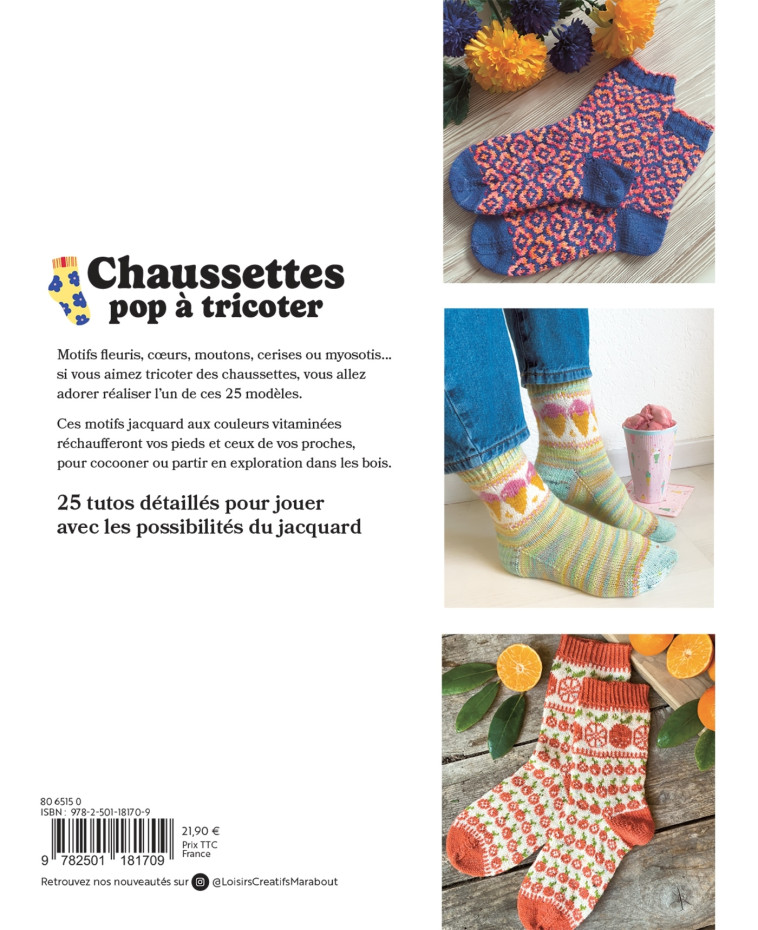 Chaussettes pop à tricoter - Charlotte Stone - MARABOUT