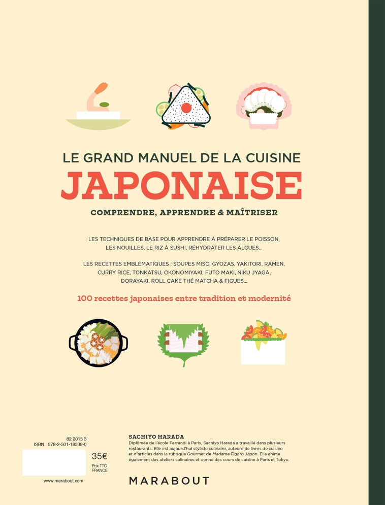 Le grand manuel de la cuisine japonaise - Sachiyo Harada - MARABOUT