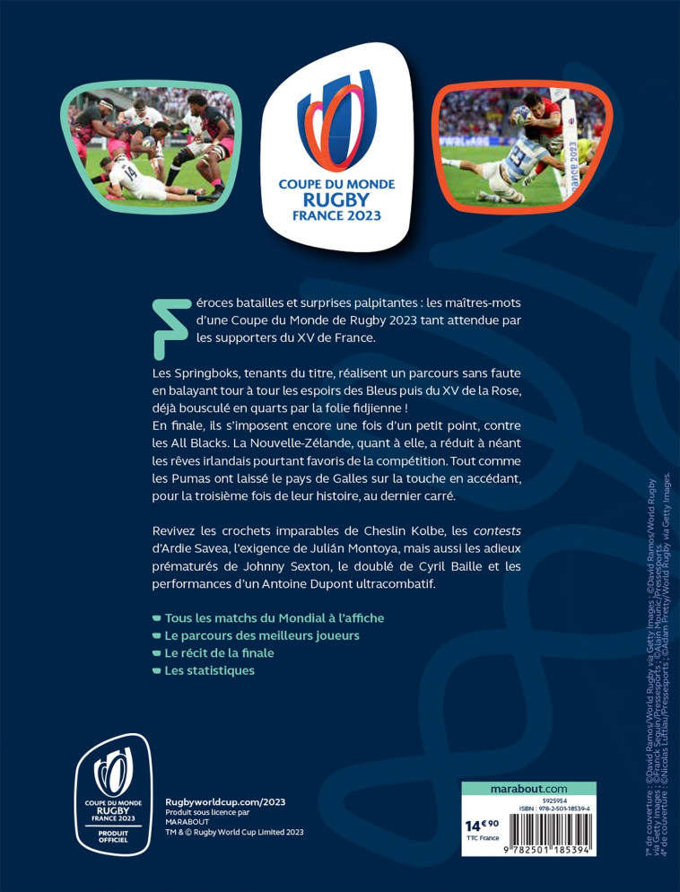 Coupe du monde de rugby 2023 - L'album officiel - Philippe Kallenbrunn - MARABOUT